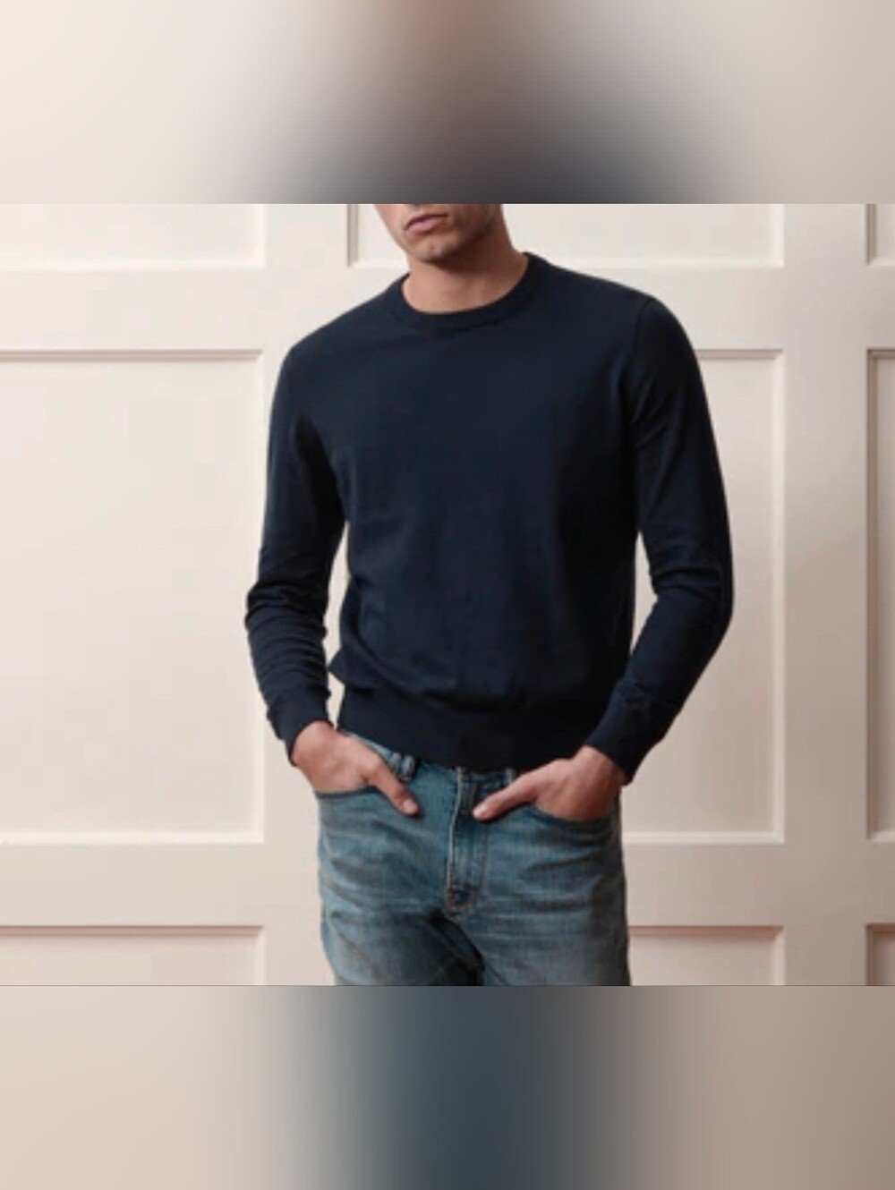 $498 Todd Snyder Sweater Men M Mohair Merino Wool Crew Neck Pullover Black Sheer